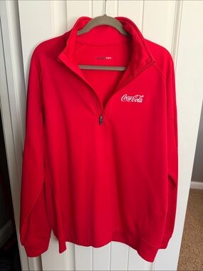 Coca Cola Red Lightweight Quarter-Zip Shirt Jacket